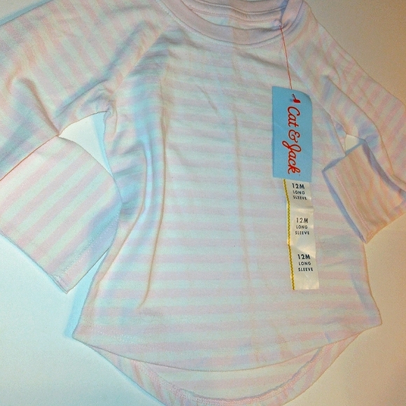 NWT☆CAT & JACK☆Toddler Stripe Long Sleeve 12M Tee - Picture 5 of 8